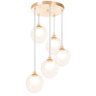 Lustre Pendente New Cobre Quíntuplo Harmony Bolinha Ambar - 1