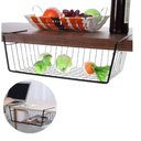 Ver imagem 5 de Cesto Organizador Suspenso Aramado Multiuso Gaveta Encaixe Mesa Armário Prateleira Grande