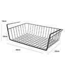 Ver imagem 3 de Cesto Organizador Suspenso Aramado Multiuso Gaveta Encaixe Mesa Armário Prateleira Grande