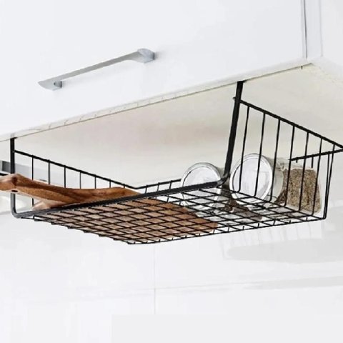 Cesto Organizador Suspenso Aramado Multiuso Gaveta Encaixe Mesa Armário Prateleira Grande