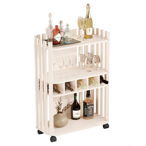 Carrinho C Adega Bebidas Barzinho Aparador Multiuso Vino Off