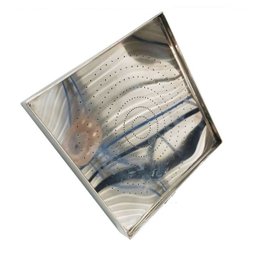 Ducha de Piso 30cm Quadrada Inox 304 para Piscina ou Sauna "L" Tubo Quadrado - 2