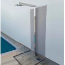 Ver imagem 1 de Ducha de Piso 30cm Quadrada Inox 304 para Piscina ou Sauna "L" Tubo Quadrado
