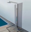 Ver imagem 1 de Ducha de Piso 30cm Quadrada Inox 304 para Piscina ou Sauna "L" Tubo Quadrado