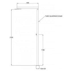 Ducha de Piso 30cm Quadrada Inox 304 para Piscina ou Sauna "L" Tubo Quadrado - 3