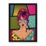 Quadro Decorativo em Madeira PWR GRL Pop Art - 46x32,5cm (Moldura caixa em laca preta) - Arte Maníac - 1