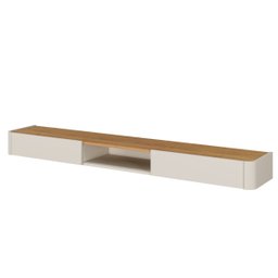 Nicho Aros para Parede Suspenso 180cm 2 Gavetas Espaço para Dvd - Mavaular: Off White/naturalle - 1