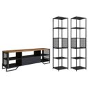 Ver imagem 2 de Conjunto P/ Sala 3 Peças Estilo Industrial Preto P1017 P1023