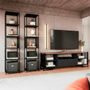 Ver imagem 1 de Conjunto P/ Sala 3 Peças Estilo Industrial Preto P1017 P1023