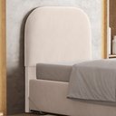 Ver imagem 1 de Cabeceira Cama Box 100cm Orgânica Lanna W01 Suede Bege - Lyam Decor