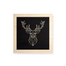 Quadro decorativo com moldura caixa branca em Madeira - Cervo Geométrico Borda Branca - 30x30cm - Ar - 1