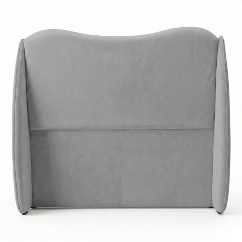 Cabeceira Orgânica para Cama Box Casal Padrão Luma 140cm Chenille Bouclê Prata - Abmaza