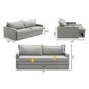 Ver imagem 3 de Sofá sem Caixa Retrátil e Reclinável 1,85m com Molas Paris Linho Cinza Mirra Decor