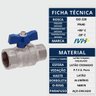 Válvula Esfera 1/2 Passagem Plena Macho X Fêmea Latão Forjado Borboleta Industrial Pn40 Ivm Italy - 4