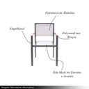 Ver imagem 6 de Kit 5 Cadeiras Área Externa com Tela Mesh Mangue de Alumínio Amêndoa/bege G56 - Gran Belo