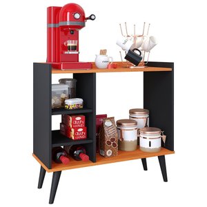Aparador Buffet Maria Cantinho Café Nicho Decoração Cozinha Sala Jantar Organizador - Preto/cinamomo