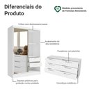 Ver imagem 6 de Kit Guarda-roupa Infantil Max 2 Portas de Correr com Espelho + Cômoda Branco Madesa Branco