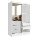 Ver imagem 3 de Kit Guarda-roupa Infantil Max 2 Portas de Correr com Espelho + Cômoda Branco Madesa Branco