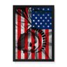 Quadro Decorativo Badeira USA Liberdade - 23x16,25cm (Moldura em laca preta) - Arte Maníacos - 1