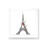 Quadro Decorativo Torre Eiffel Flores e Borboletas - 30x30cm (Moldura em laca branca) - Arte Maníaco - 1