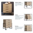 Ver imagem 6 de Cômoda Multiuso com 4 Gavetas Destaques Marrom/Oak/Preto