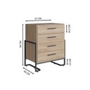 Ver imagem 3 de Cômoda Multiuso com 4 Gavetas Destaques Marrom/Oak/Preto