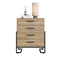 Ver imagem 5 de Cômoda Multiuso com 4 Gavetas Destaques Marrom/Oak/Preto