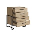 Ver imagem 4 de Cômoda Multiuso com 4 Gavetas Destaques Marrom/Oak/Preto
