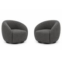 Ver imagem 3 de Kit 2 Poltrona Giratória 360° Orgânica Bouclé Sala Nuvem:Bouclê/Cinza Escuro