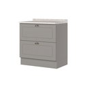 Ver imagem 2 de Balcão de Cozinha 80 cm Americana 2 Gavetas com Tampo 100% MDF Cinza/Calcare - Henn