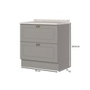 Ver imagem 3 de Balcão de Cozinha 80 cm Americana 2 Gavetas com Tampo 100% MDF Cinza/Calcare - Henn