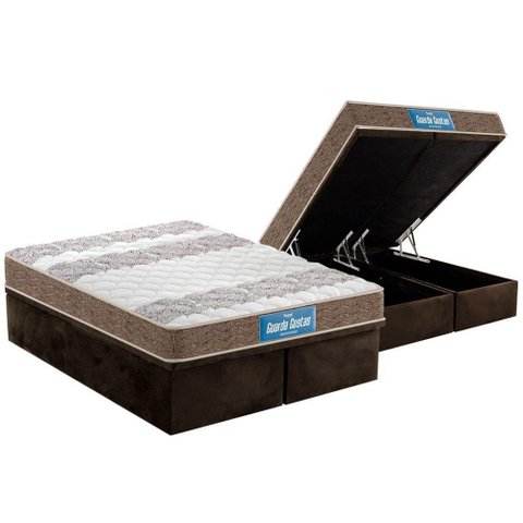 Cama Box Baú Queen: Colchão Espuma D33 Probel / EP Guarda Costas PróIntense Double Face + Base