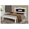 Cama de Casal Paris de Madeira Maciça Tauari Branco Preto - 1