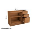 Ver imagem 4 de Balcão de Pia 2 Portas 3 Gavetas 120 Cm R626 Linha Ciela Kappesberg - Canela