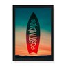 Quadro Decorativo Surf Positividade Paisagem - 23x16,25cm (Moldura em laca preta) - Arte Maníacos - 1
