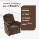 Ver imagem 2 de Poltrona Papai e Mamãe Reclinável Retrátil em Veludo para Sala Marrom