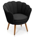 Ver imagem 2 de Poltrona Pétala Sued Preto Pés Palito - Kimi Design