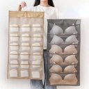 Ver imagem 3 de Organizador Cabide Porta Sutia Suspenso Dupla Face 24 Divisorias Multiuso Roupa Intima Meias Bijuter