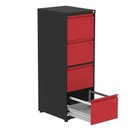 Ver imagem 2 de Armário de Arquivo Oficio 4 Gavetas Pandin 47 Cm (larg) Aço Preto C/ Frente Gaveta Vermelha C/