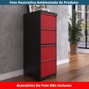Ver imagem 6 de Armário de Arquivo Oficio 4 Gavetas Pandin 47 Cm (larg) Aço Preto C/ Frente Gaveta Vermelha C/