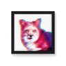 Quadro Decorativo em Tela Canvas Raposa 3D - 30x30cm (Moldura caixa em laca preta) - Arte Maníacos - 1