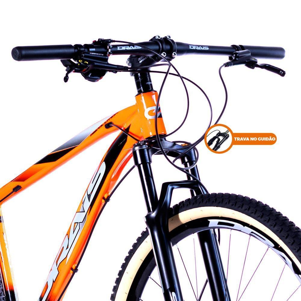 Bicicleta 12 Velocidade Drais Aro 29 Deore Trava Guidão 19" Laranja/Preto - 319 - 4