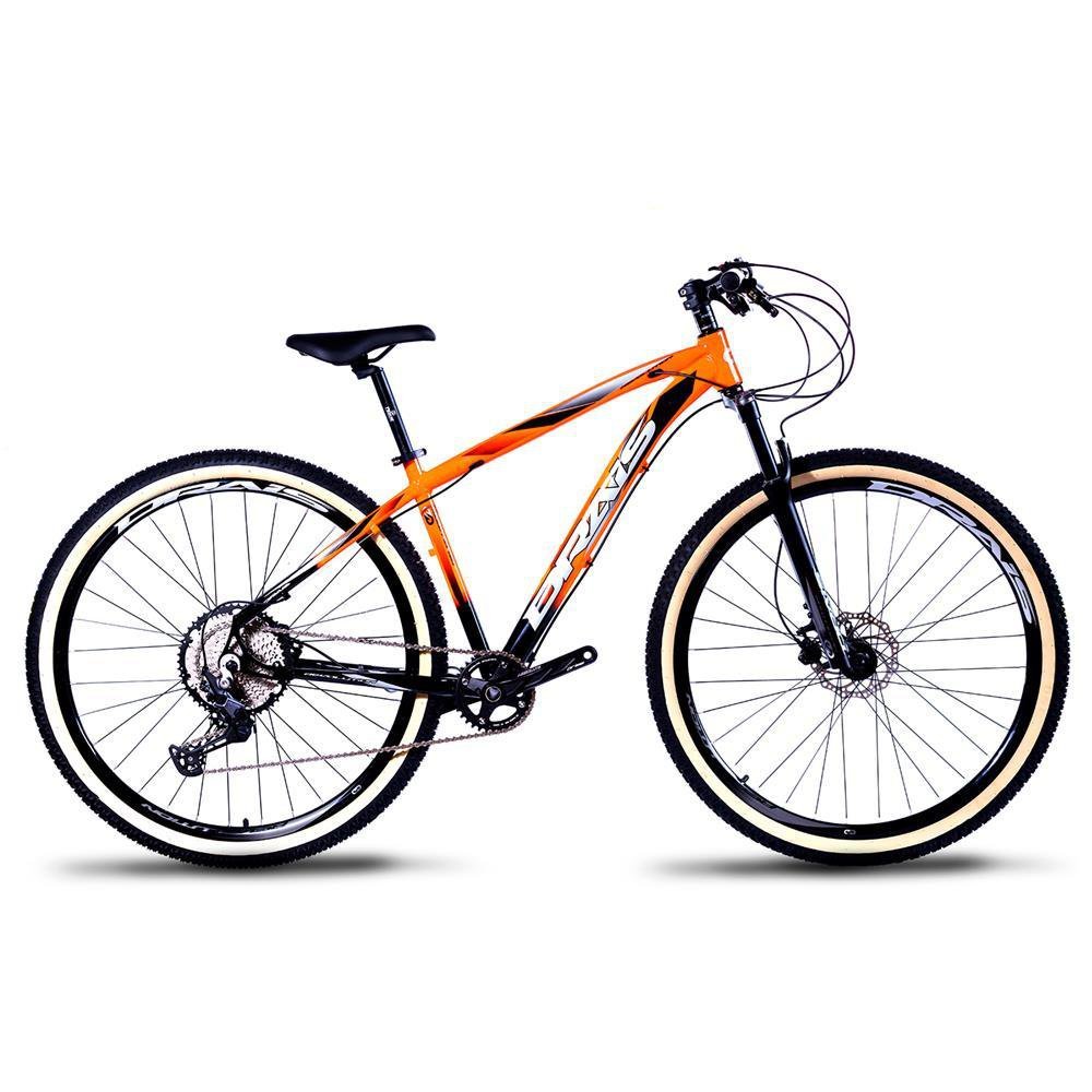 Bicicleta 12 Velocidade Drais Aro 29 Deore Trava Guidão 19" Laranja/Preto - 319