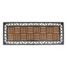 Tapete Capacho Passadeira Fibra Coco Borracha Panama Squares 120x45x4cm - 1