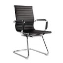 Ver imagem 1 de Cadeira Escritório Secretária Pés Fixos Esteirinha Executiva Preta