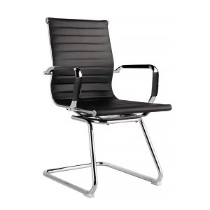 Cadeira Escritório Secretária Pés Fixos Esteirinha Executiva Preta