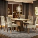 Ver imagem 1 de Conjunto Sala de Jantar Madesa Rafaela Mesa Tampo de Vidro com 6 Cadeiras - Rustic/crema/imperial
