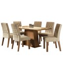 Ver imagem 3 de Conjunto Sala de Jantar Madesa Rafaela Mesa Tampo de Vidro com 6 Cadeiras - Rustic/crema/imperial