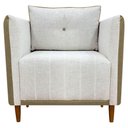 Ver imagem 5 de Kit 2 Poltronas Decorativa para Sala Recepção Consultório Aviv Luxo Corino e Linho