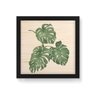 Quadro Decorativo em Madeira Folhas Costela de Adão - 30x30cm (Moldura caixa em laca preta) - Arte M - 1